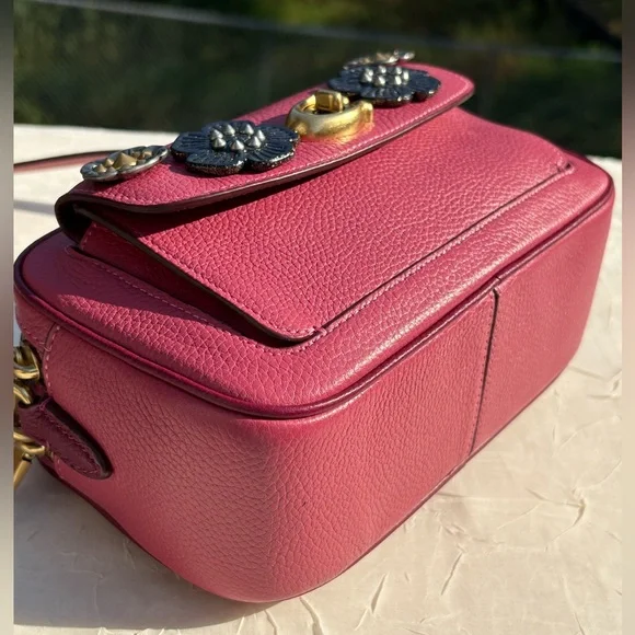 COACH Create Upcrafted Willow Metal Tea Rose Camera Bag In Bright Pink C0695
